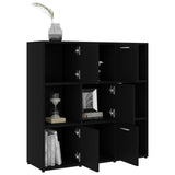 Book Cabinet Black 90x30x90 cm Engineered Wood