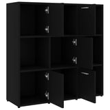 Book Cabinet Black 90x30x90 cm Engineered Wood - 45-Degree Angle