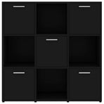 Book Cabinet Black 90x30x90 cm Engineered Wood