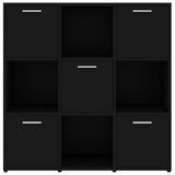 Book Cabinet Black 90x30x90 cm Engineered Wood - Rear View