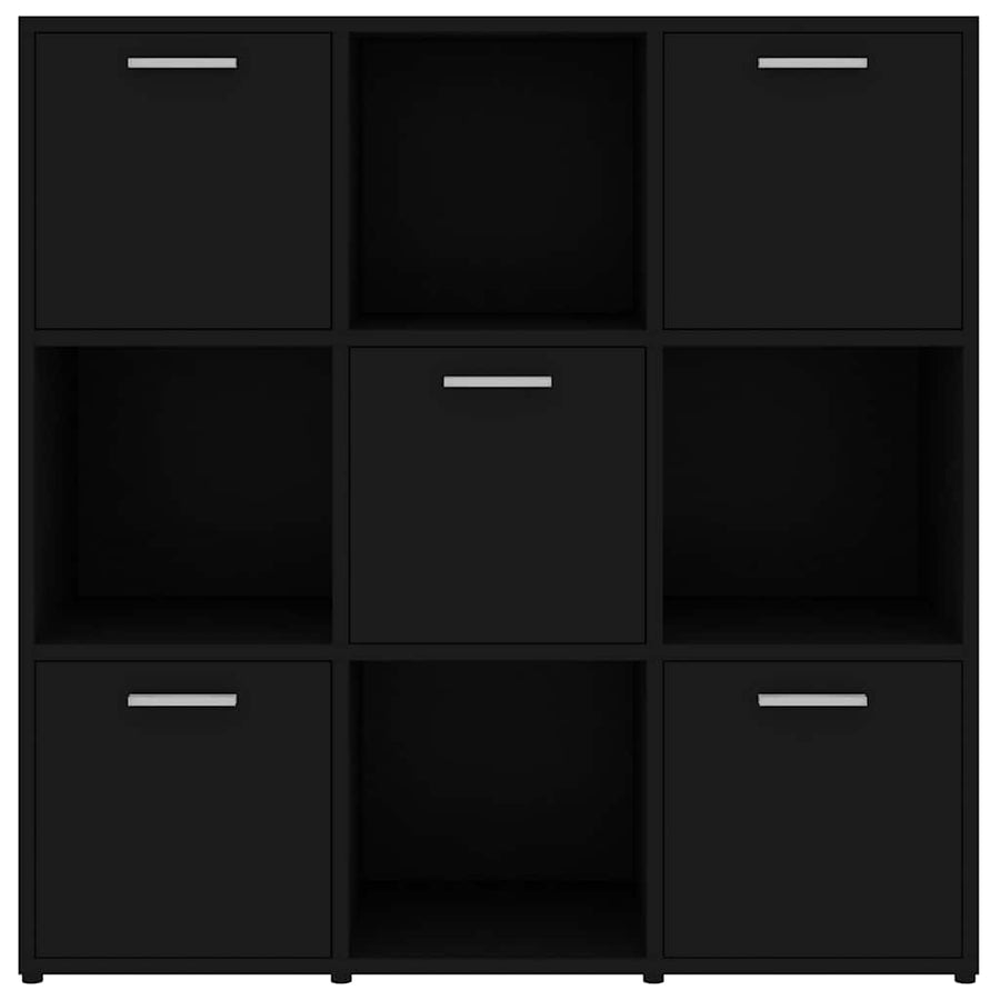 Book Cabinet Black 90x30x90 cm Engineered Wood