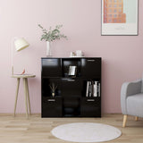 Book Cabinet Black 90x30x90 cm Engineered Wood