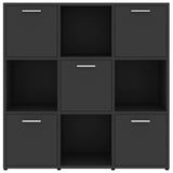 Book Cabinet Grey 90x30x90 cm Engineered Wood - Rear View