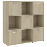 Book Cabinet Sonoma Oak 90x30x90 cm Engineered Wood - Front View