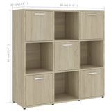 Book Cabinet Sonoma Oak 90x30x90 cm Engineered Wood - Low Angle