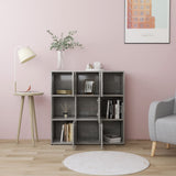 Book Cabinet Concrete Grey 90x30x90 cm Engineered Wood - Side View
