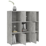 Book Cabinet Concrete Grey 90x30x90 cm Engineered Wood - Top-Down View