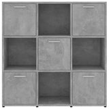 Book Cabinet Concrete Grey 90x30x90 cm Engineered Wood - Rear View