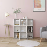 Book Cabinet High Gloss White 90x30x90 cm Engineered Wood - Side View