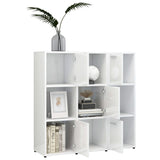 Book Cabinet High Gloss White 90x30x90 cm Engineered Wood - Top-Down View