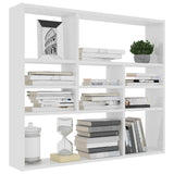Wall Shelf White 90x16x78 cm Engineered Wood - Side View