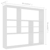 Wall Shelf White 90x16x78 cm Engineered Wood - Close-Up Angle