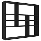Wall Shelf Black 90x16x78 cm Engineered Wood - Front View