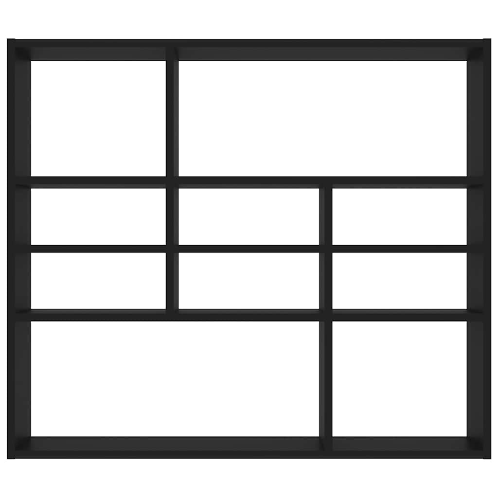 Wall Shelf Black 90x16x78 cm Engineered Wood