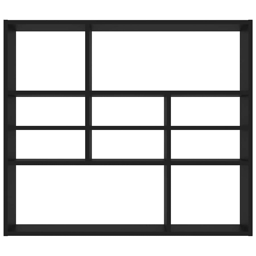 Wall Shelf Black 90x16x78 cm Engineered Wood