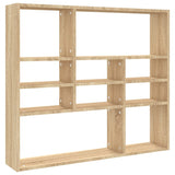 Wall Shelf Sonoma Oak 90x16x78 cm Engineered Wood - Front View