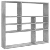 Wall Shelf Concrete Grey 90x16x78 cm Engineered Wood - Front View