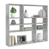 Wall Shelf Concrete Grey 90x16x78 cm Engineered Wood - Side View