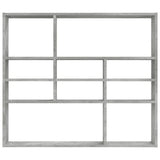 Wall Shelf Concrete Grey 90x16x78 cm Engineered Wood