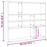 Wall Shelf Concrete Grey 90x16x78 cm Engineered Wood - Close-Up Angle
