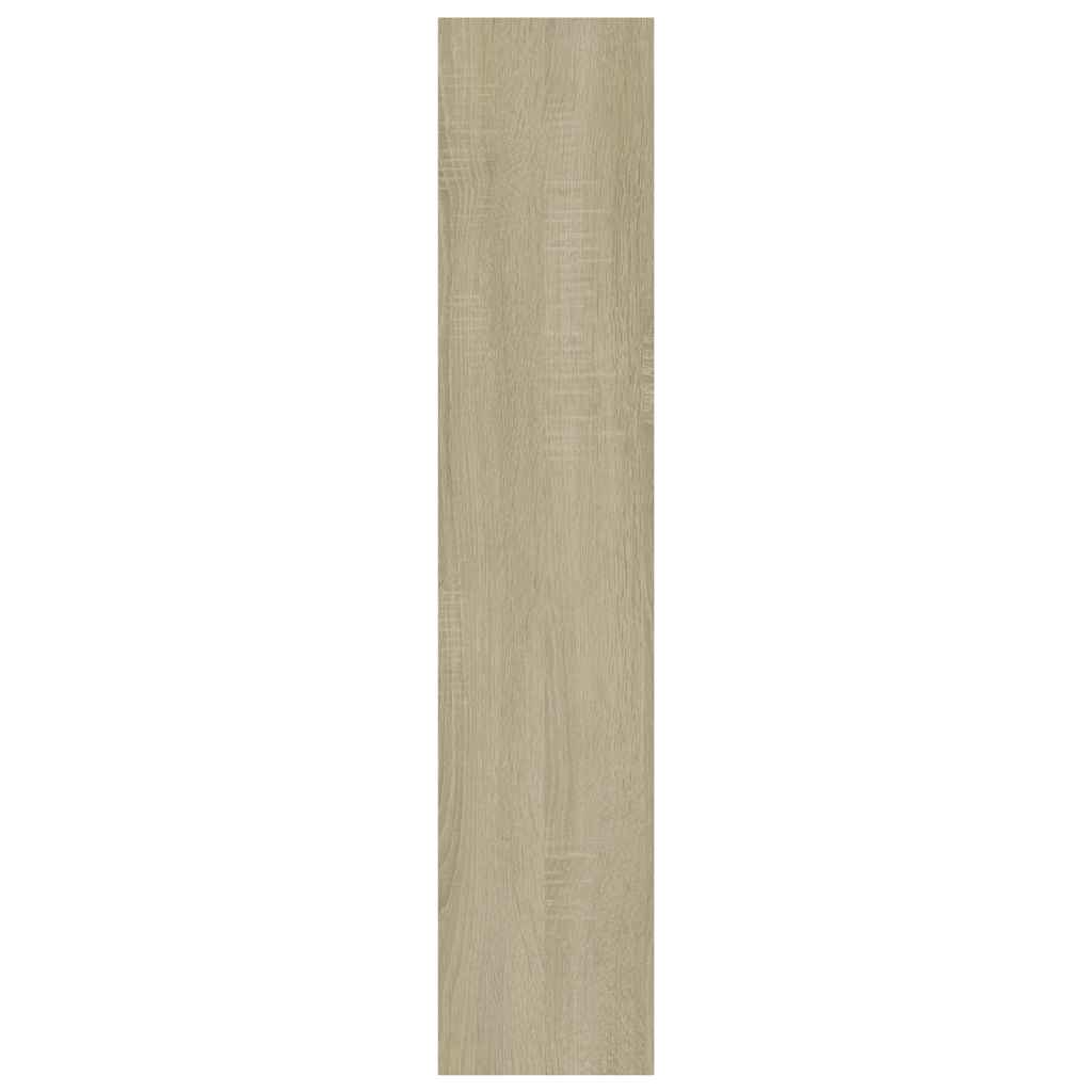Wall Shelf White and Sonoma Oak 90x16x78 cm Engineered Wood