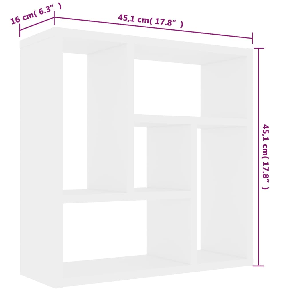 Wall Shelf White 45x16x45 cm Engineered Wood