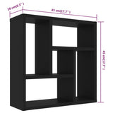 Wall Shelf Black 45x16x45 cm Engineered Wood - Rear View