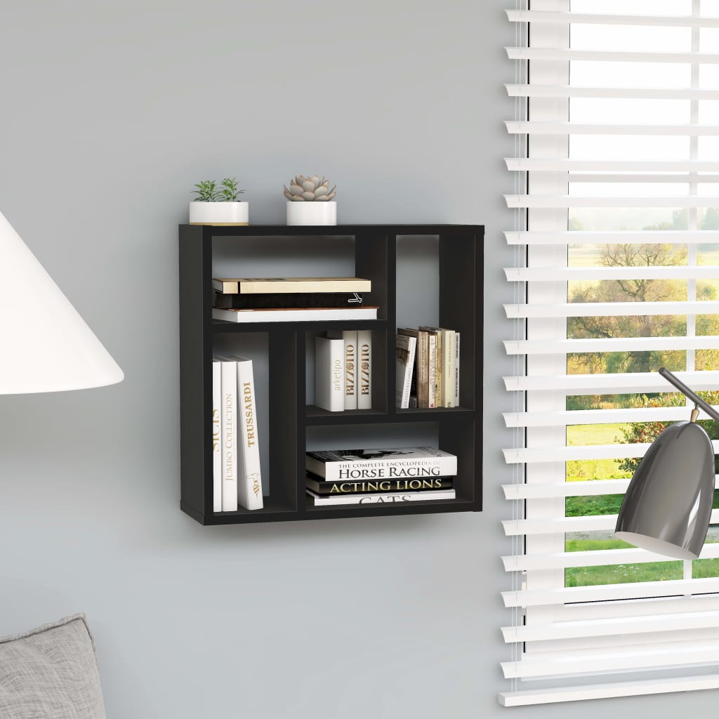 Wall Shelf Black 45x16x45 cm Engineered Wood