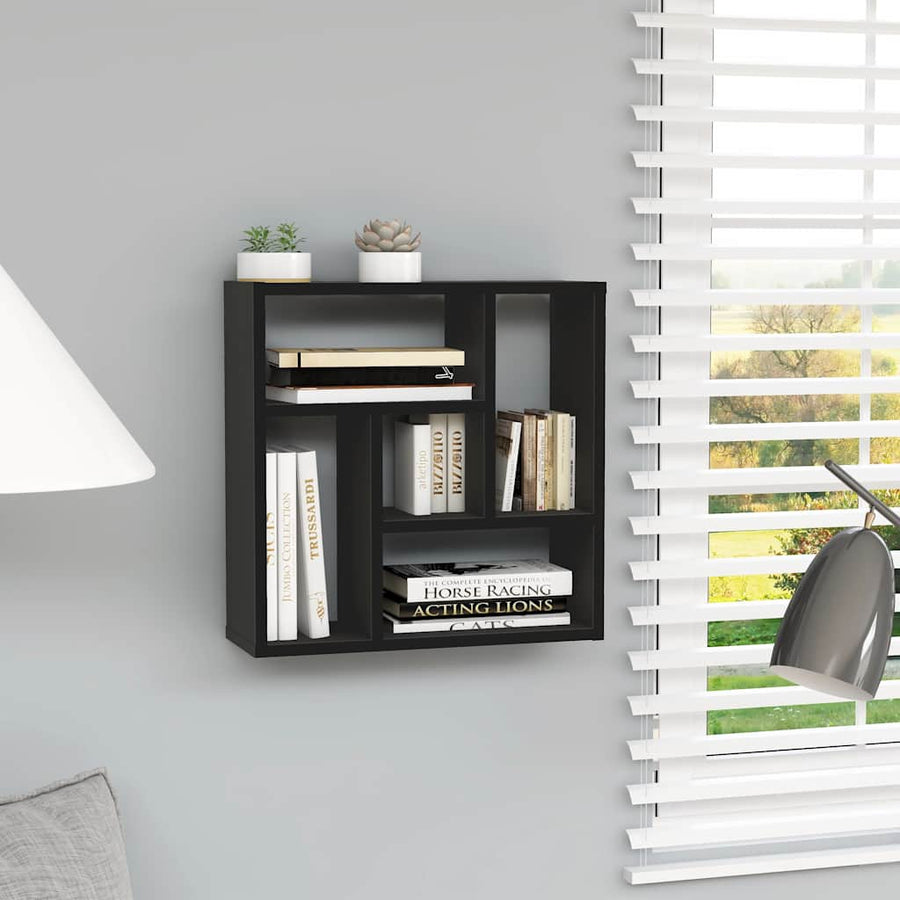 Wall Shelf Black 45x16x45 cm Engineered Wood
