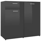 Sideboard High Gloss Grey 160x36x75 cm Engineered Wood