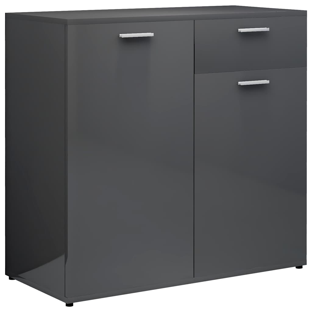 Sideboard High Gloss Grey 160x36x75 cm Engineered Wood