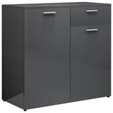 Sideboard High Gloss Grey 160x36x75 cm Engineered Wood