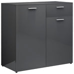 Sideboard High Gloss Grey 160x36x75 cm Engineered Wood