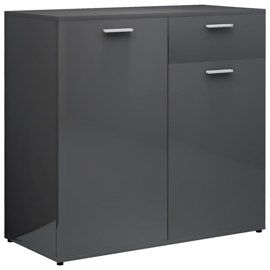 Sideboard High Gloss Grey 160x36x75 cm Engineered Wood