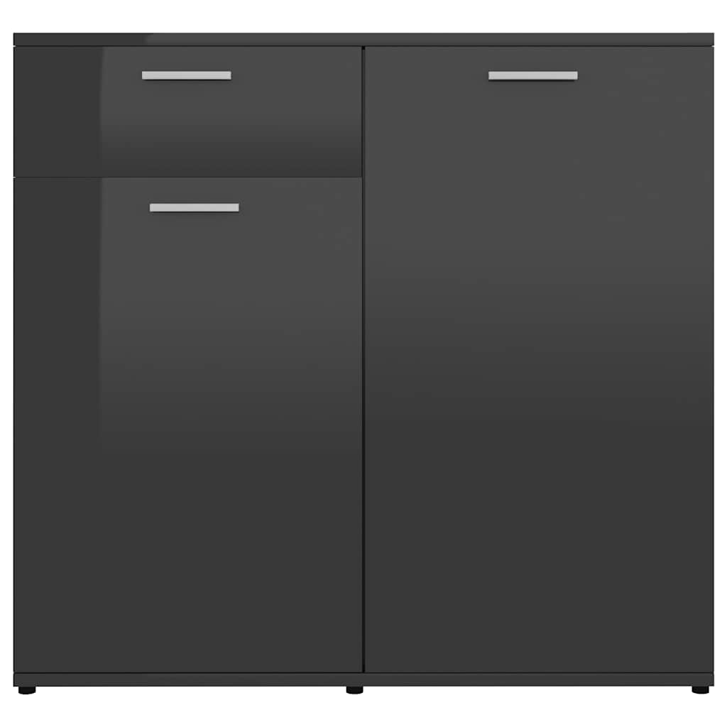 Sideboard High Gloss Grey 160x36x75 cm Engineered Wood