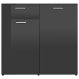 Sideboard High Gloss Grey 160x36x75 cm Engineered Wood
