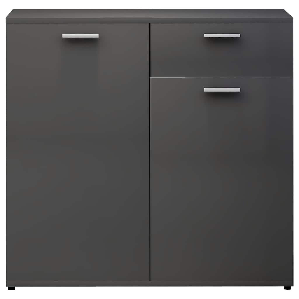 Sideboard High Gloss Grey 160x36x75 cm Engineered Wood