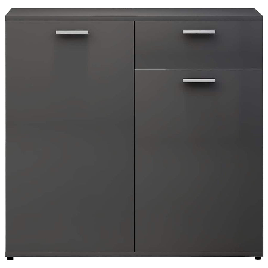 Sideboard High Gloss Grey 160x36x75 cm Engineered Wood
