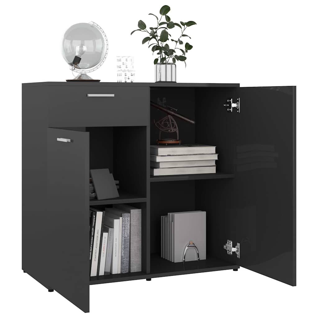 Sideboard High Gloss Grey 160x36x75 cm Engineered Wood