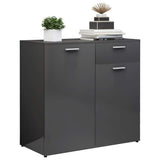 Sideboard High Gloss Grey 160x36x75 cm Engineered Wood - Extra Image