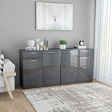 Sideboard High Gloss Grey 160x36x75 cm Engineered Wood