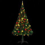 Artificial Pre-lit Christmas Tree with Baubles Green 150 cm