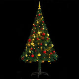 Artificial Pre-lit Christmas Tree with Baubles Green 150 cm - 45-Degree Angle