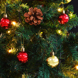Artificial Pre-lit Christmas Tree with Baubles Green 210 cm - Low Angle