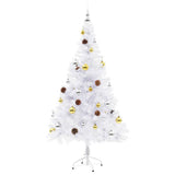 Artificial Pre-lit Christmas Tree with Baubles White 150 cm