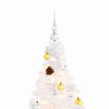 Artificial Pre-lit Christmas Tree with Baubles White 150 cm - 45-Degree Angle