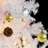Artificial Pre-lit Christmas Tree with Baubles White 150 cm - Low Angle
