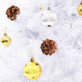 Artificial Pre-lit Christmas Tree with Baubles White 180 cm - Close-Up Angle