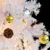 Artificial Pre-lit Christmas Tree with Baubles White 180 cm - Low Angle
