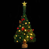Artificial Pre-lit Christmas Tree with Baubles Green 64 cm - 45-Degree Angle
